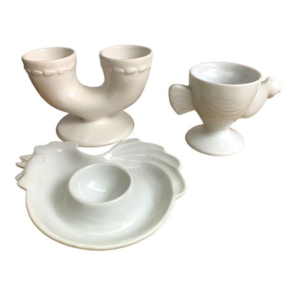 VTG Carlton Ware Chicken Rooster Ceramic Egg Holders Set of 3 - Picture 3 of 5